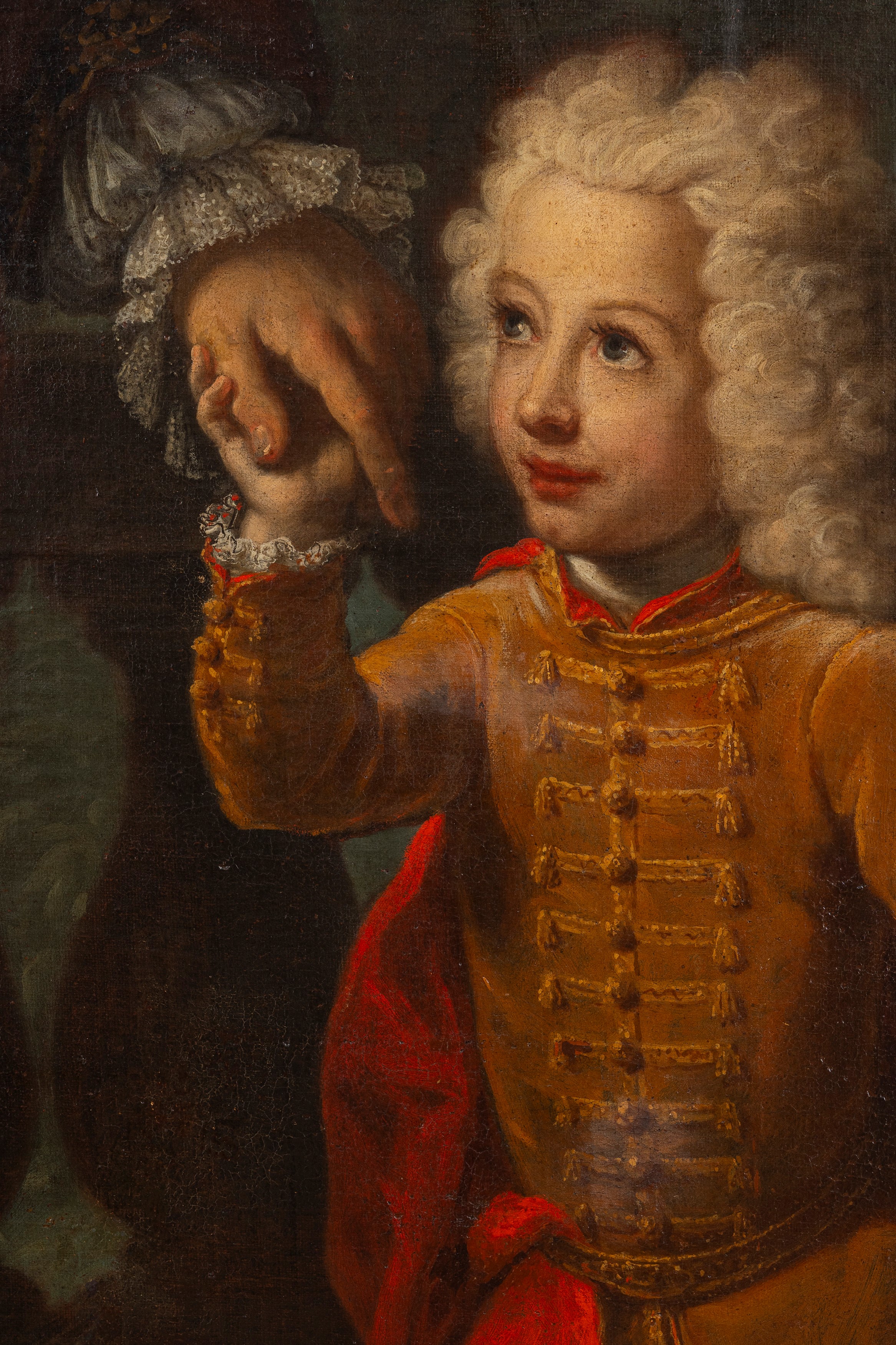 Ritratto di gentiluomo a figura intera con il figlio