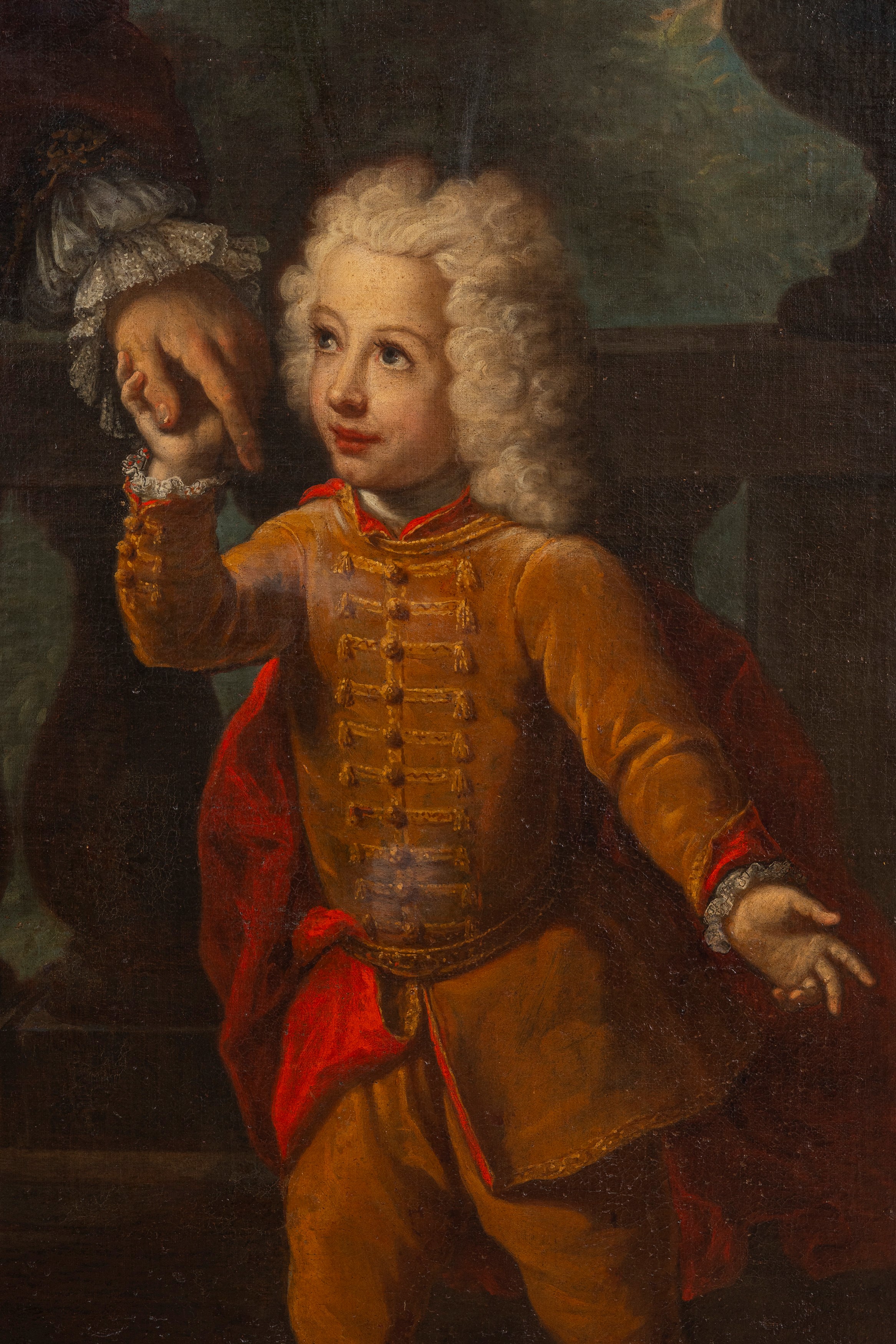 Ritratto di gentiluomo a figura intera con il figlio