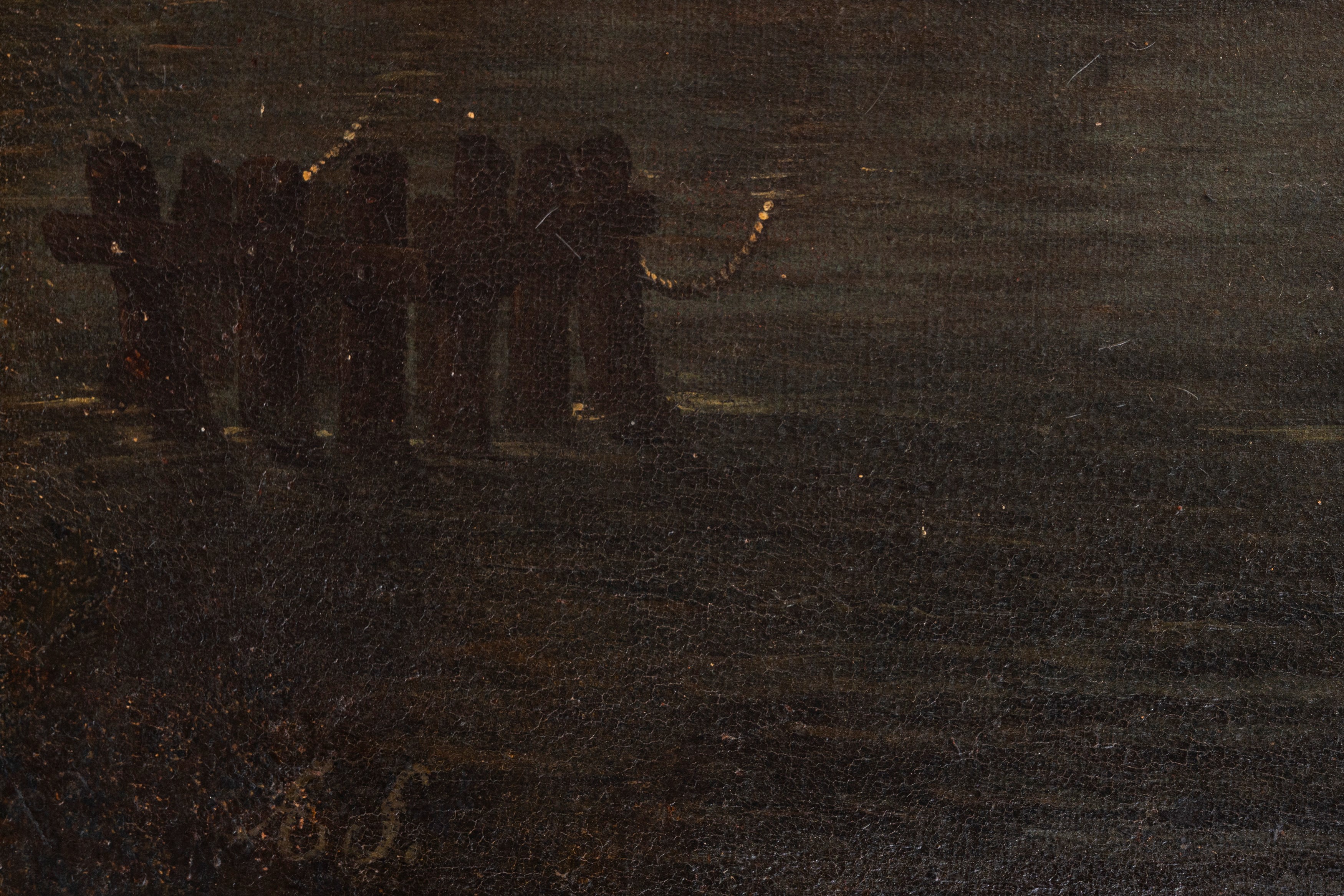 Abraham Storck - Scena di porto con velieri e soldati, olio su tela
