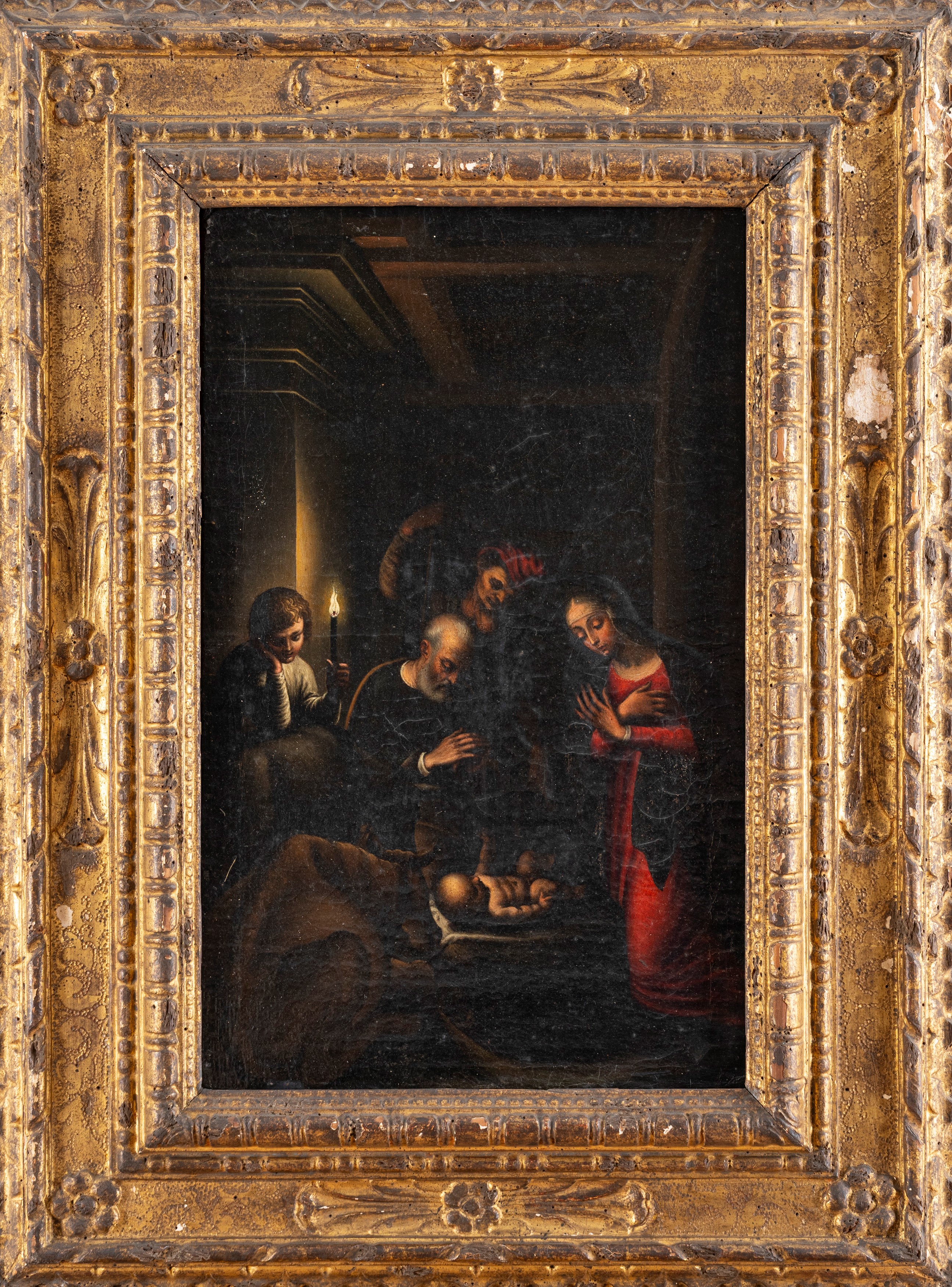 Seguace di Luca Cambiaso - Natività a lume di candela, olio su tela