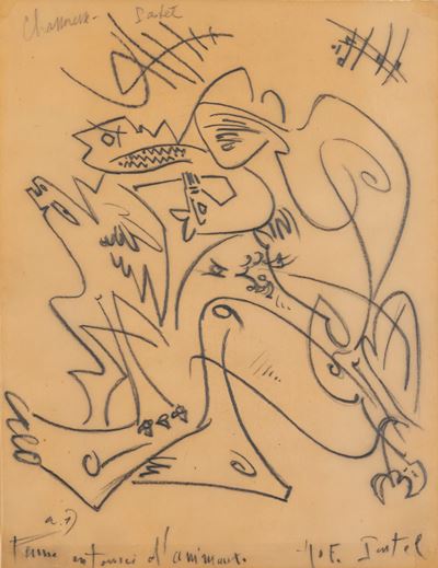 Femme Entourée D’animaux