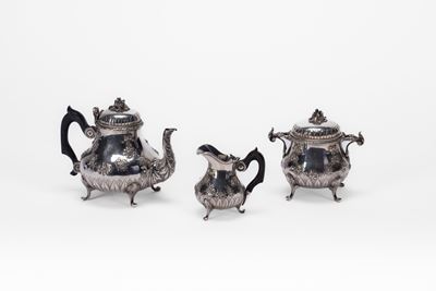 Servizio da caffè “Egoiste”, in argento, Francia, seconda metà secolo XIX