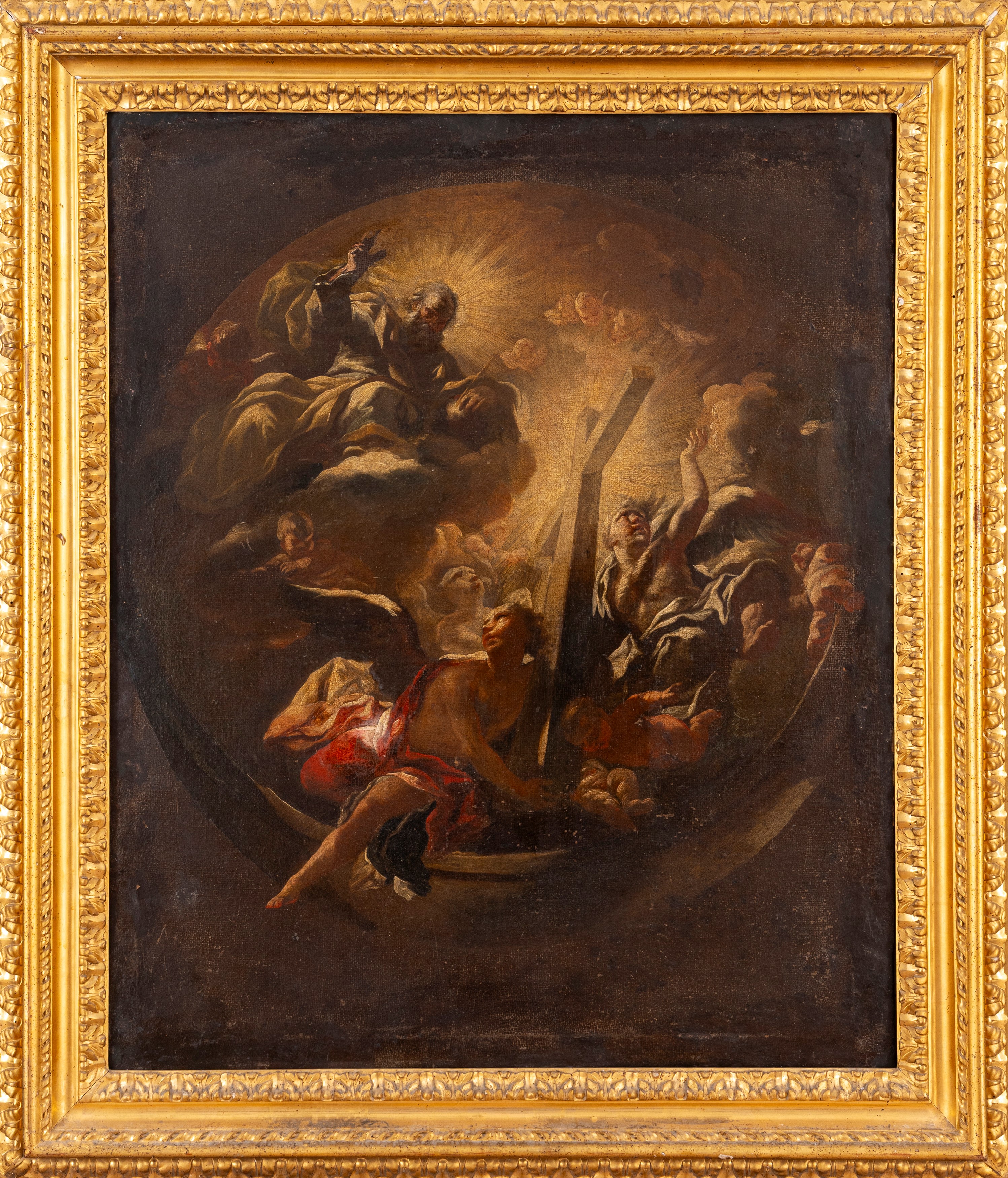 Scuola Napoletana, Secolo XVIII - Autore sconosciuto, Dio Padre benedicente e Angeli con la croce...
