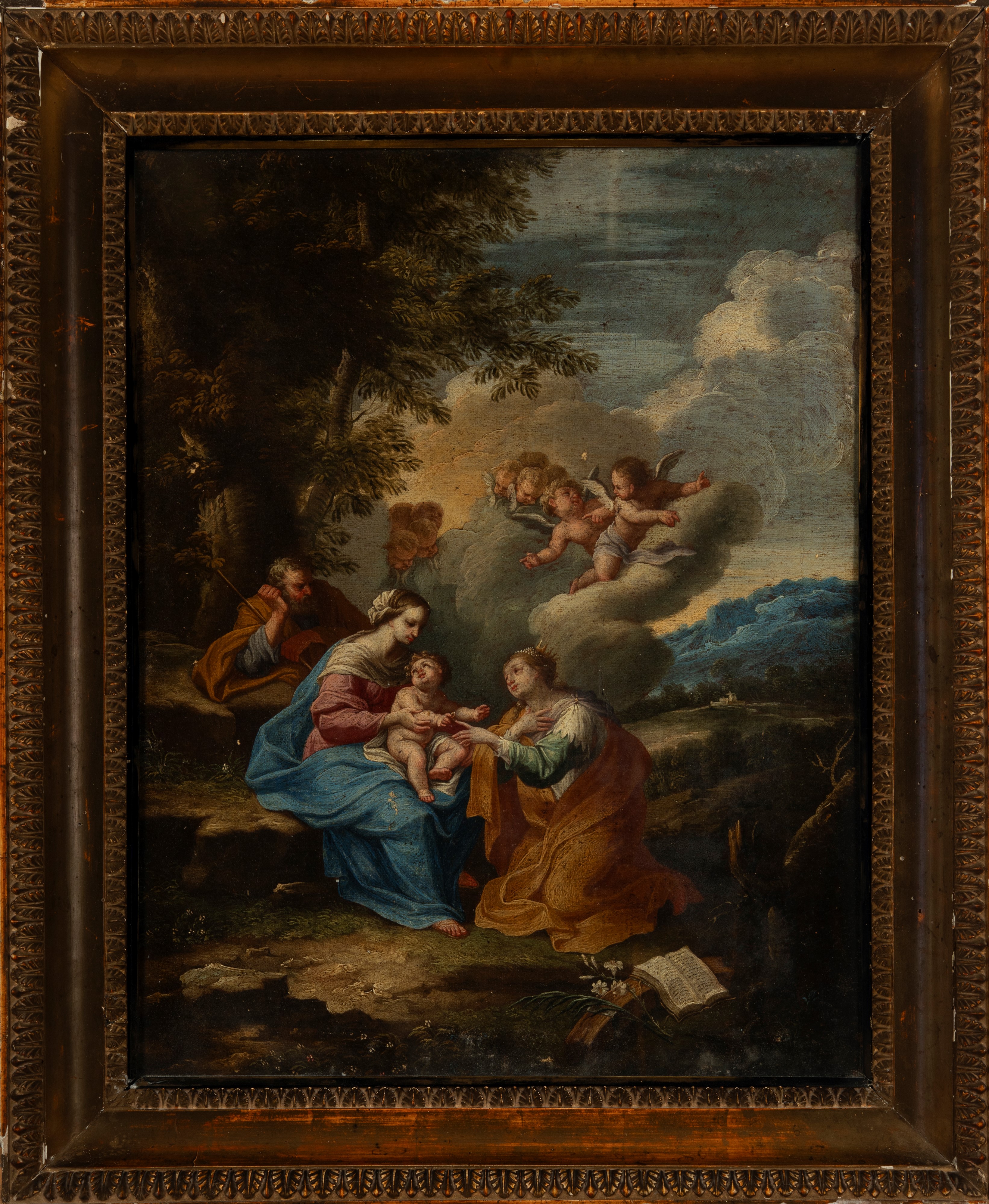 Scuola Dell'italia Centrale, Secolo XVII - Matrimonio mistico di Santa Caterina d'Alessandria, ol...