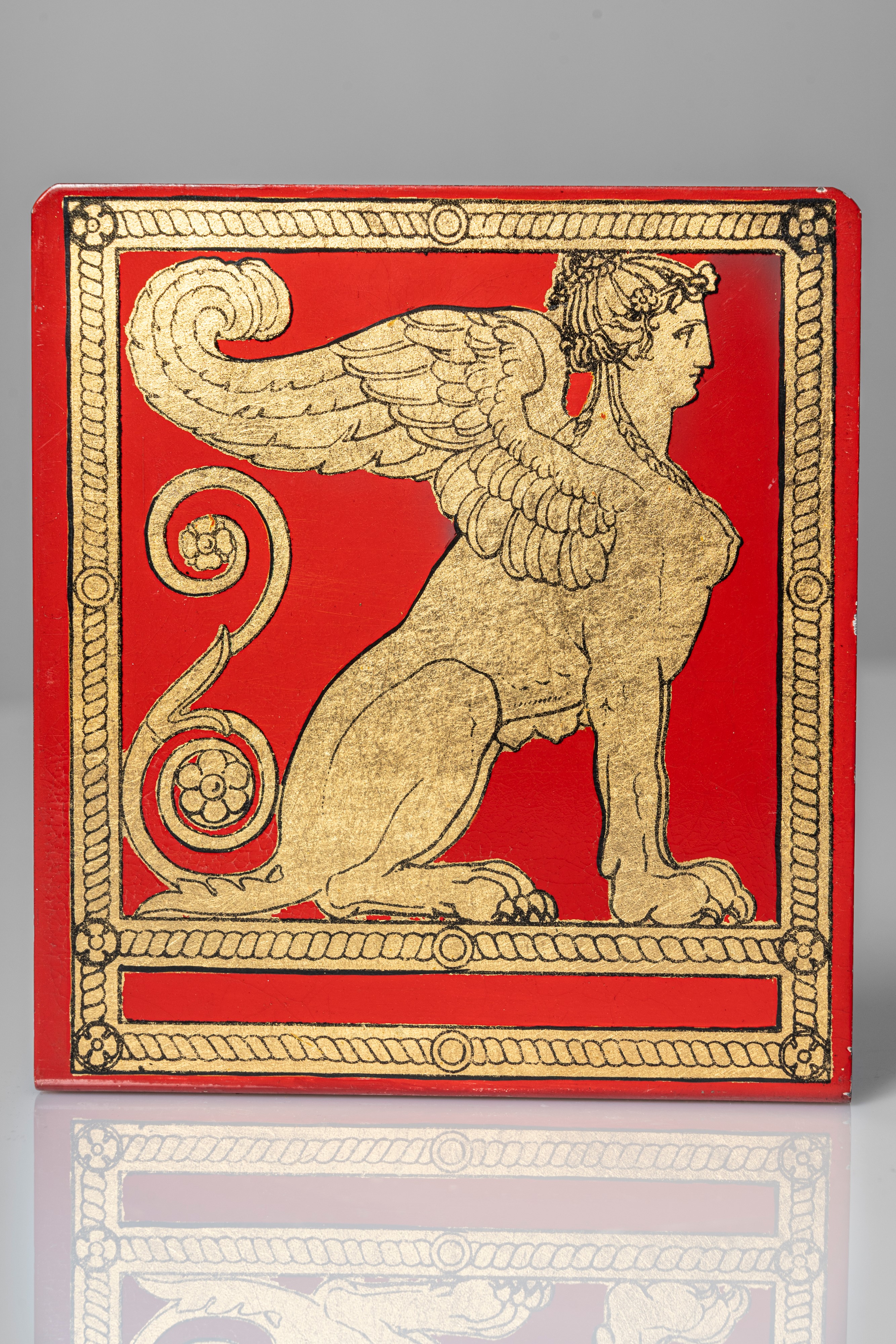 Coppia di fermalibri, decoro 'sfinge destra e sfinge sinistra'