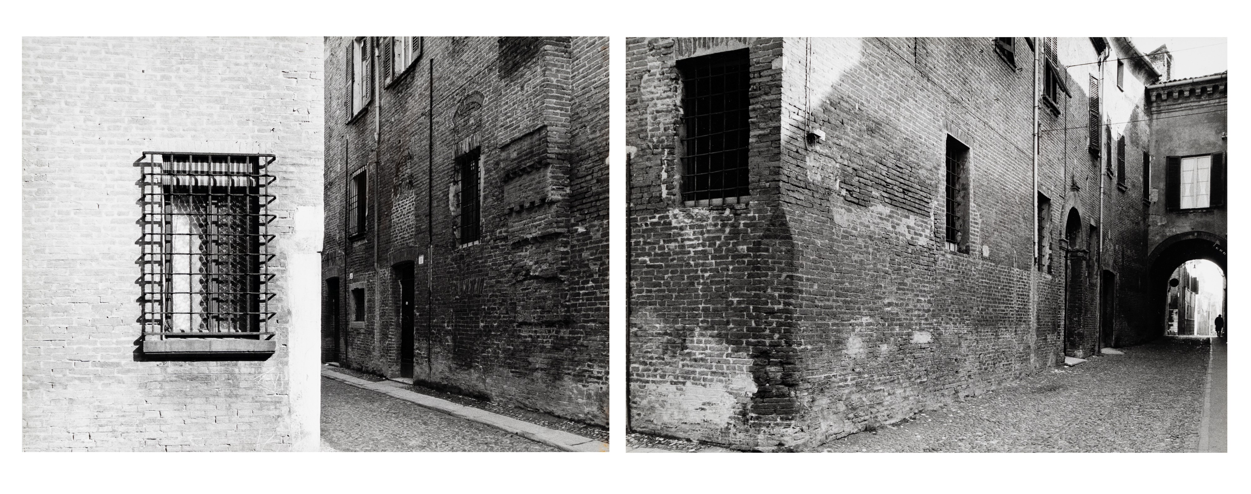 Paolo Monti - Angolo via Brosavola via Ghisiglieri, Ferrara, due stampe vintage alla gelatina ai ...