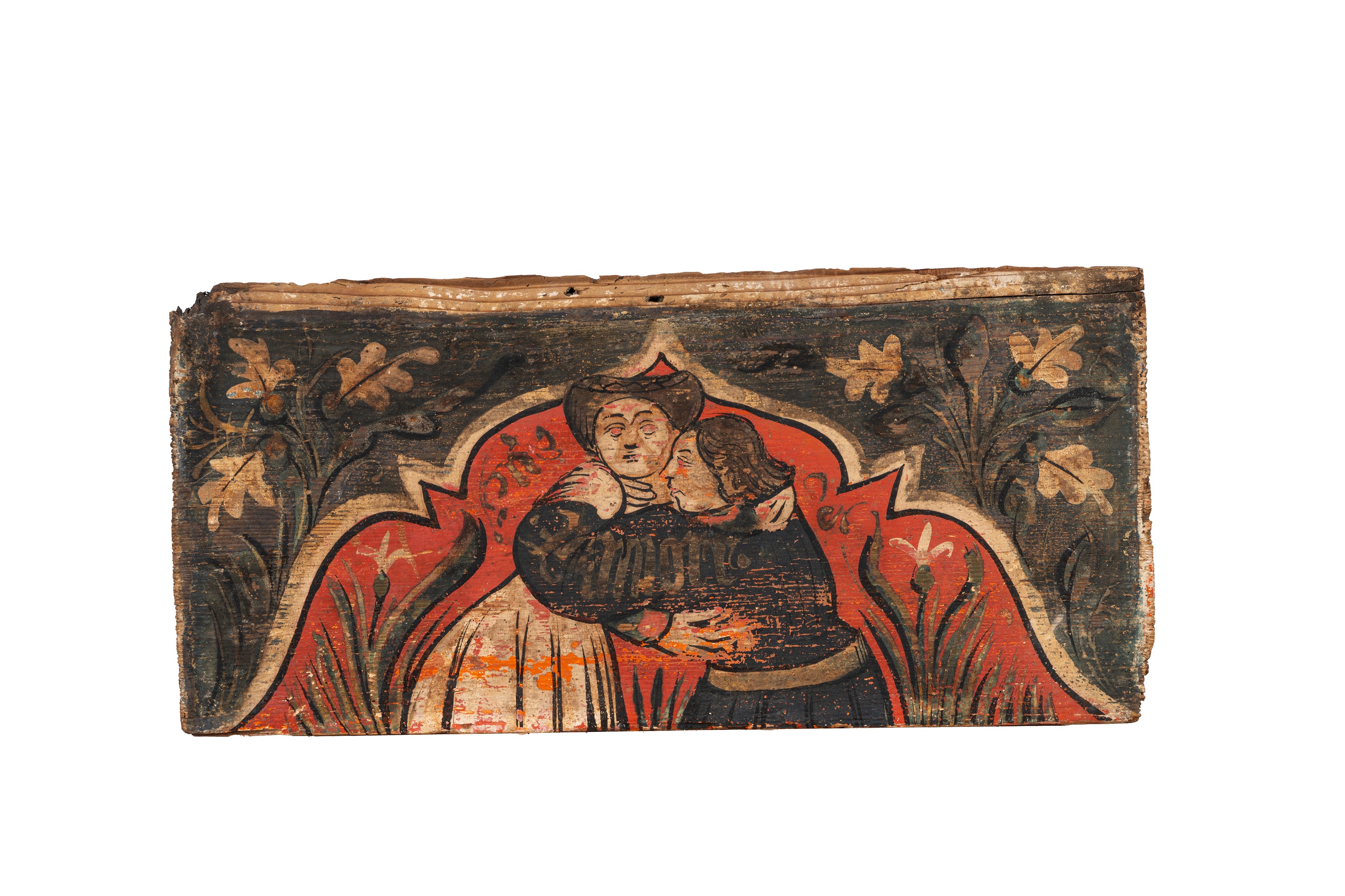 Scuola Lombarda, Secolo XVI - Tre tavelle da soffitto con figure: Ercole e il leone, Putto che su...