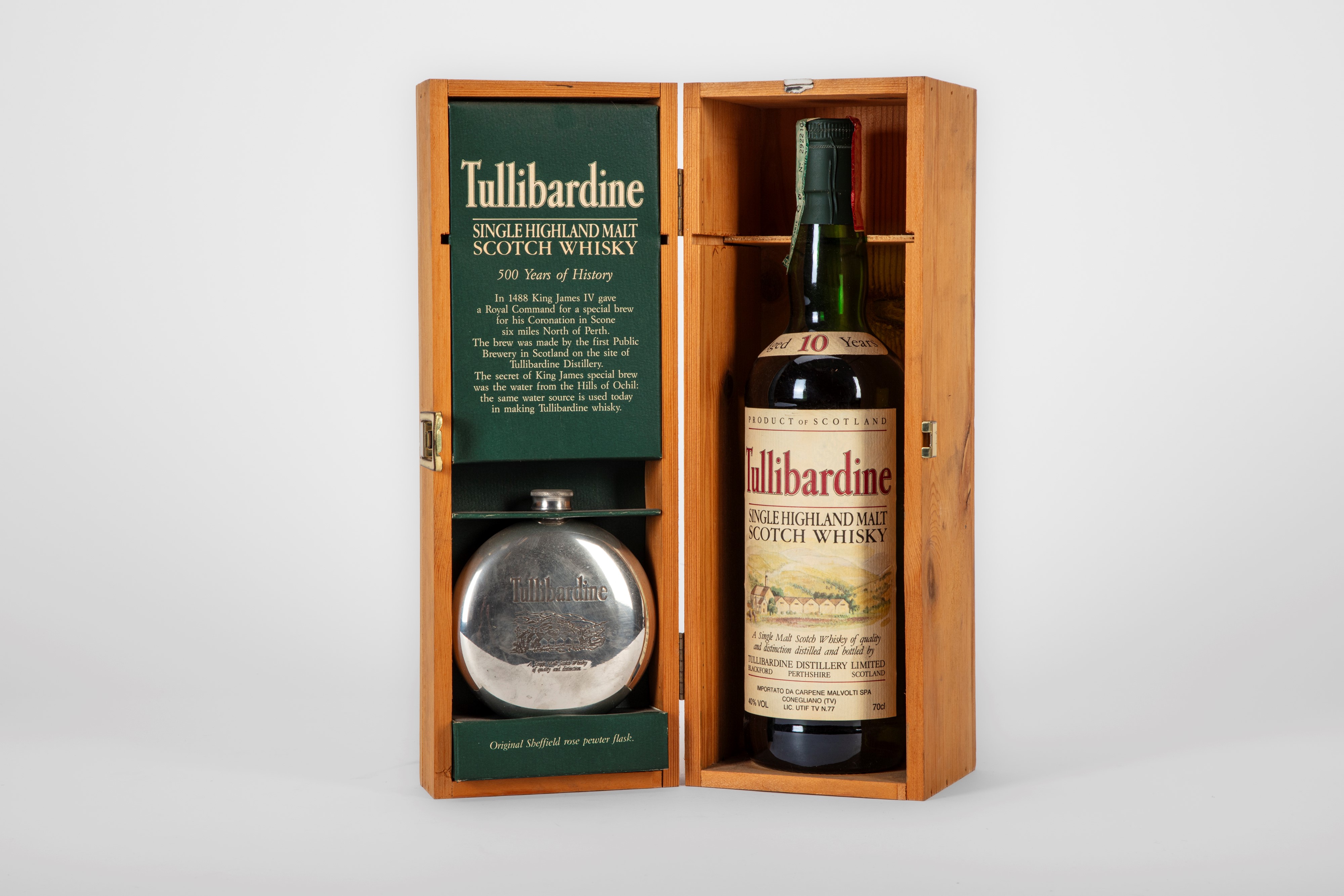TULLIBARDINE 10 YEAR OLD SINGLE HIGHLAND MALT SCOTCH WHISKY