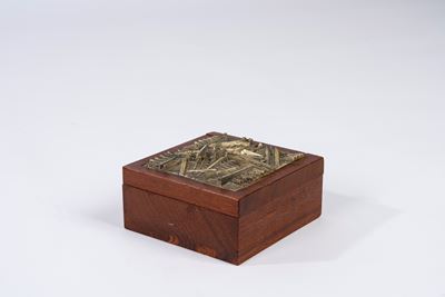 Scatola per Ciga Hotels, bronzo argentato e legno