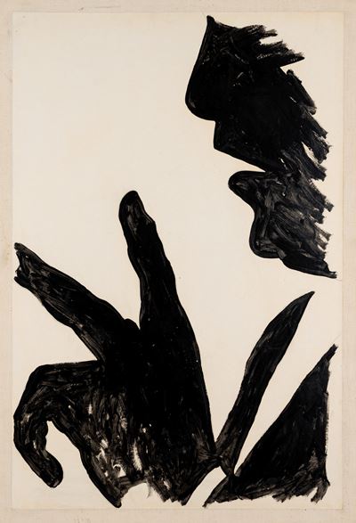 Studio di 'Gesti tipici', smalto su carta applicata su tela, 1962