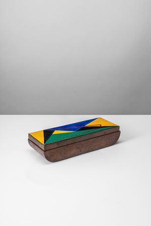 Scatola in rame a smalti policromi 