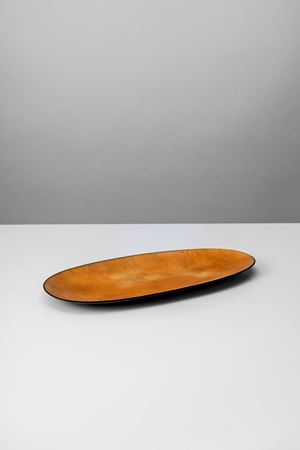 Vassoio a smalti policromi su rame