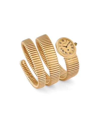 Serpenti Tubogas 9217, Cassa ellittica in oro 18k con quadrante champagne