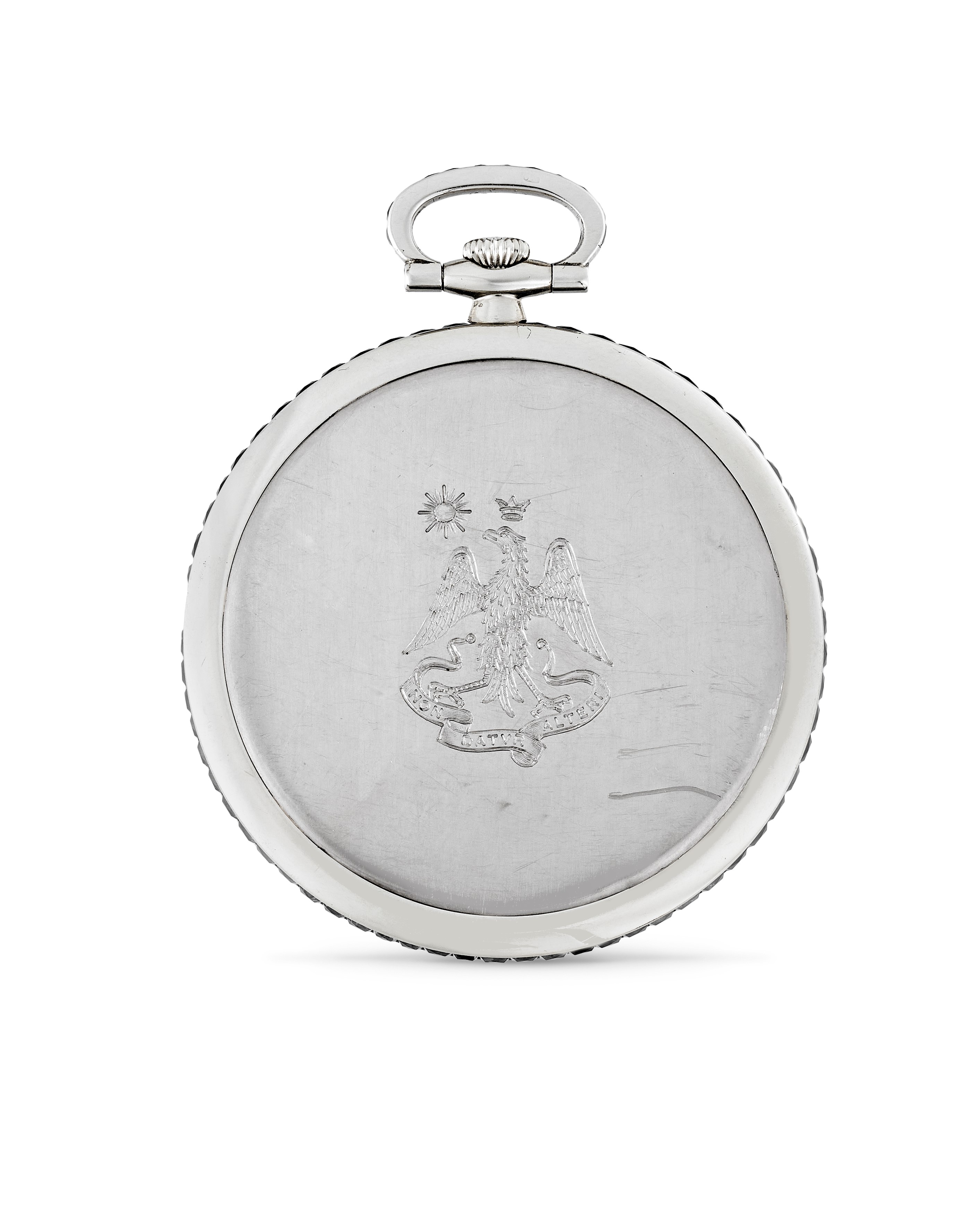 Vacheron Constantin - Orologio da tasca personalizzato per Giudici, oro bianco 18k con zaffiri bl...