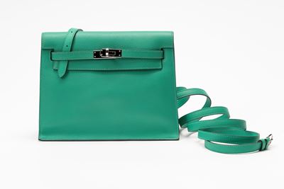 Borsa Kelly Danse, pelle Swift color bambou con dettagli in palladio, 2022