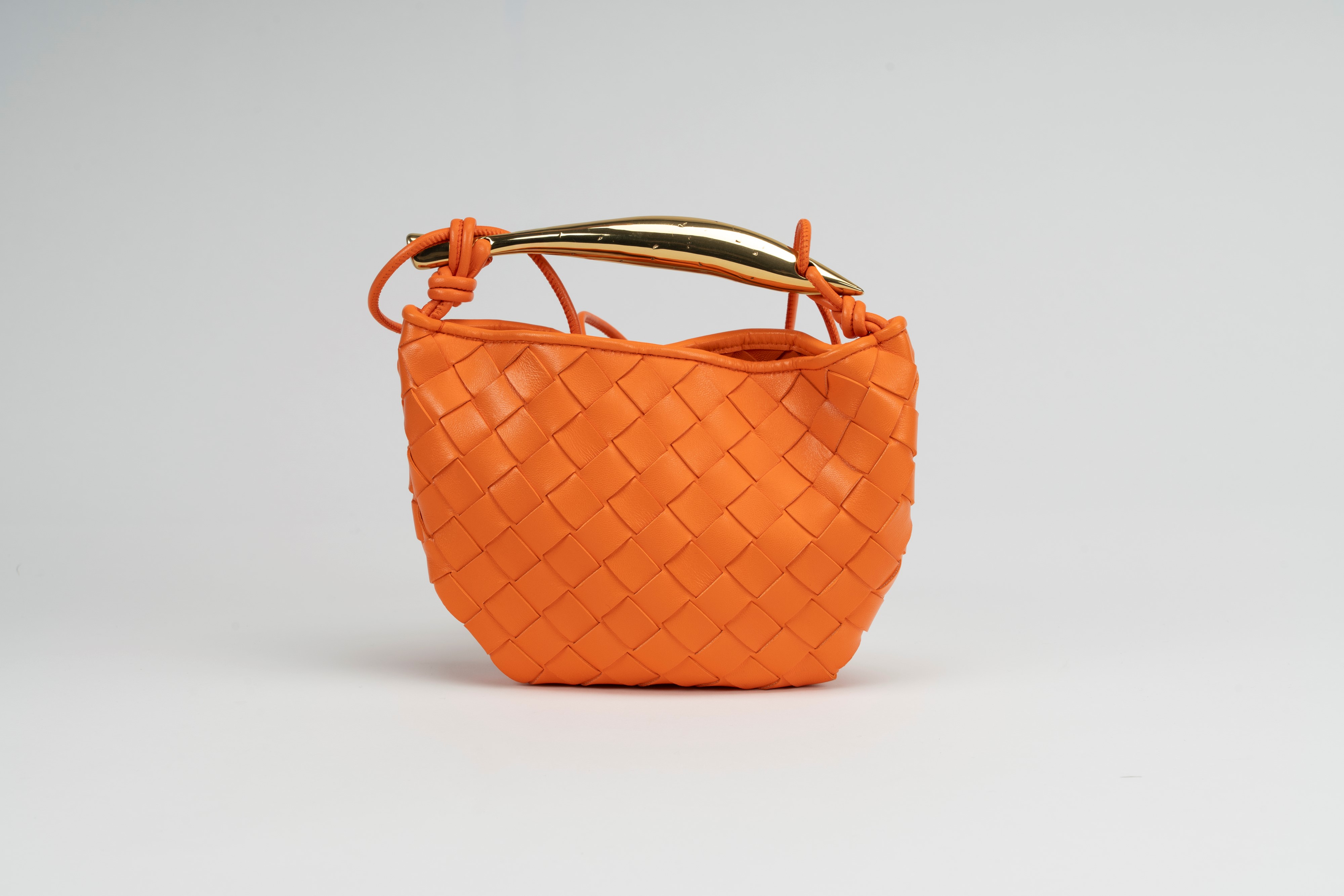 Bottega Veneta - Borsa Sardine in pelle intrecciata arancione