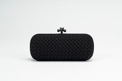 Clutch Knot, borsa in tessuto intrecciato nero