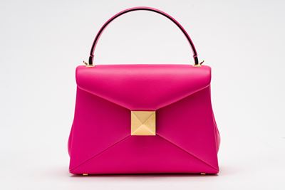 Onestud, Borsa in pelle color fucsia con dettagli in metallo dorato