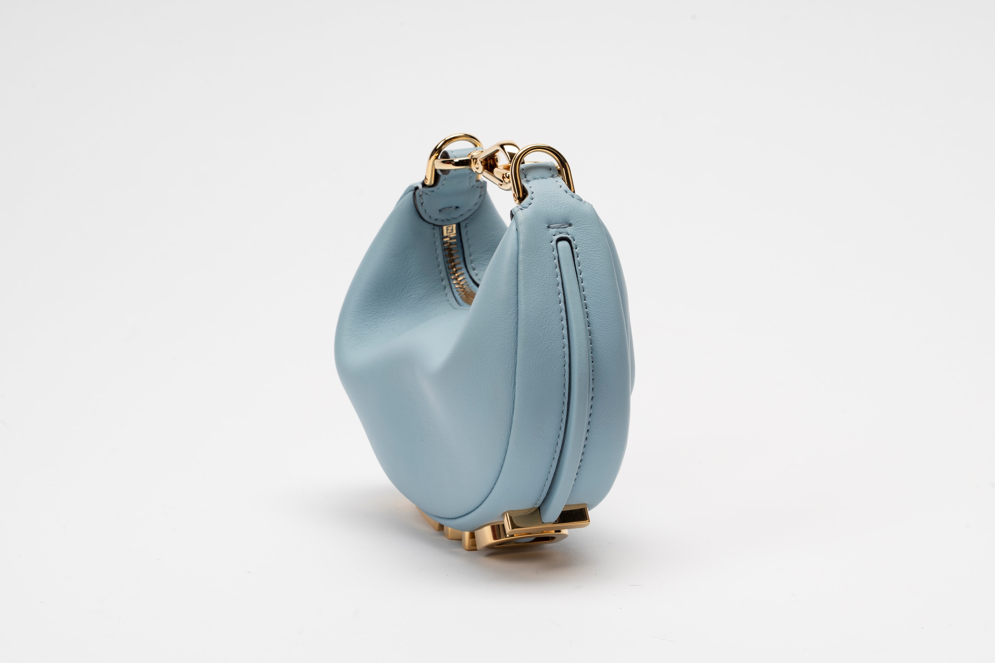 Borsa Nano Fendigraphy in pelle azzurra