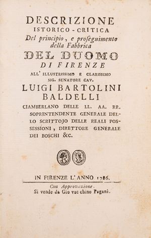 Historical-critical description of the beginning and continuation of the construction of the Florence Cathedral
