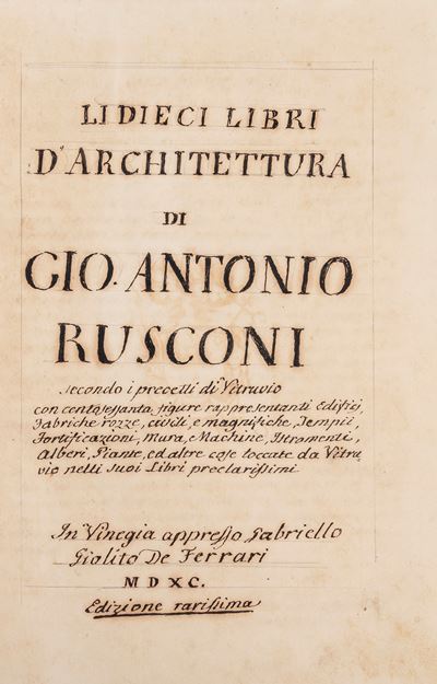Della architettura – Prima edizione della traduzione italiana del trattato di Vitruvio