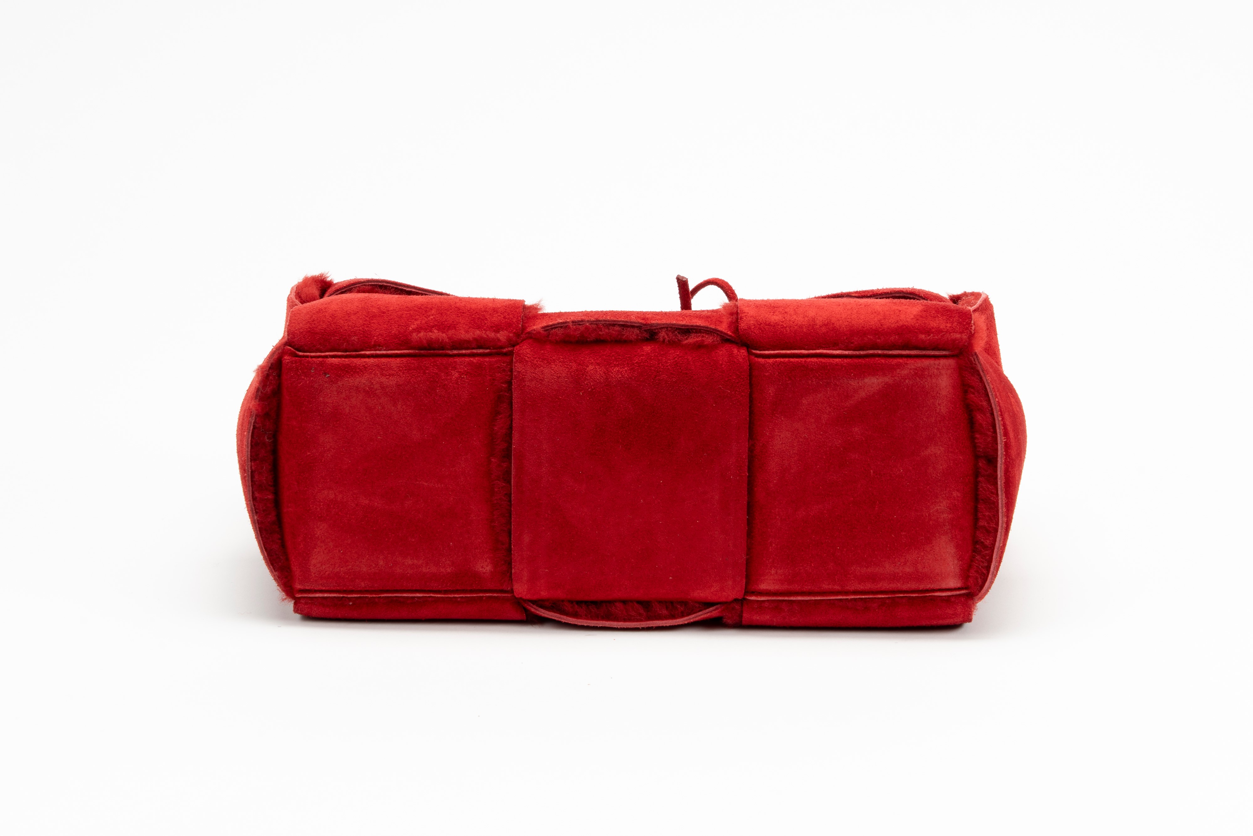 Bottega Veneta - Borsa Arco, in montone intrecciato rosso con bustina interna staccabile