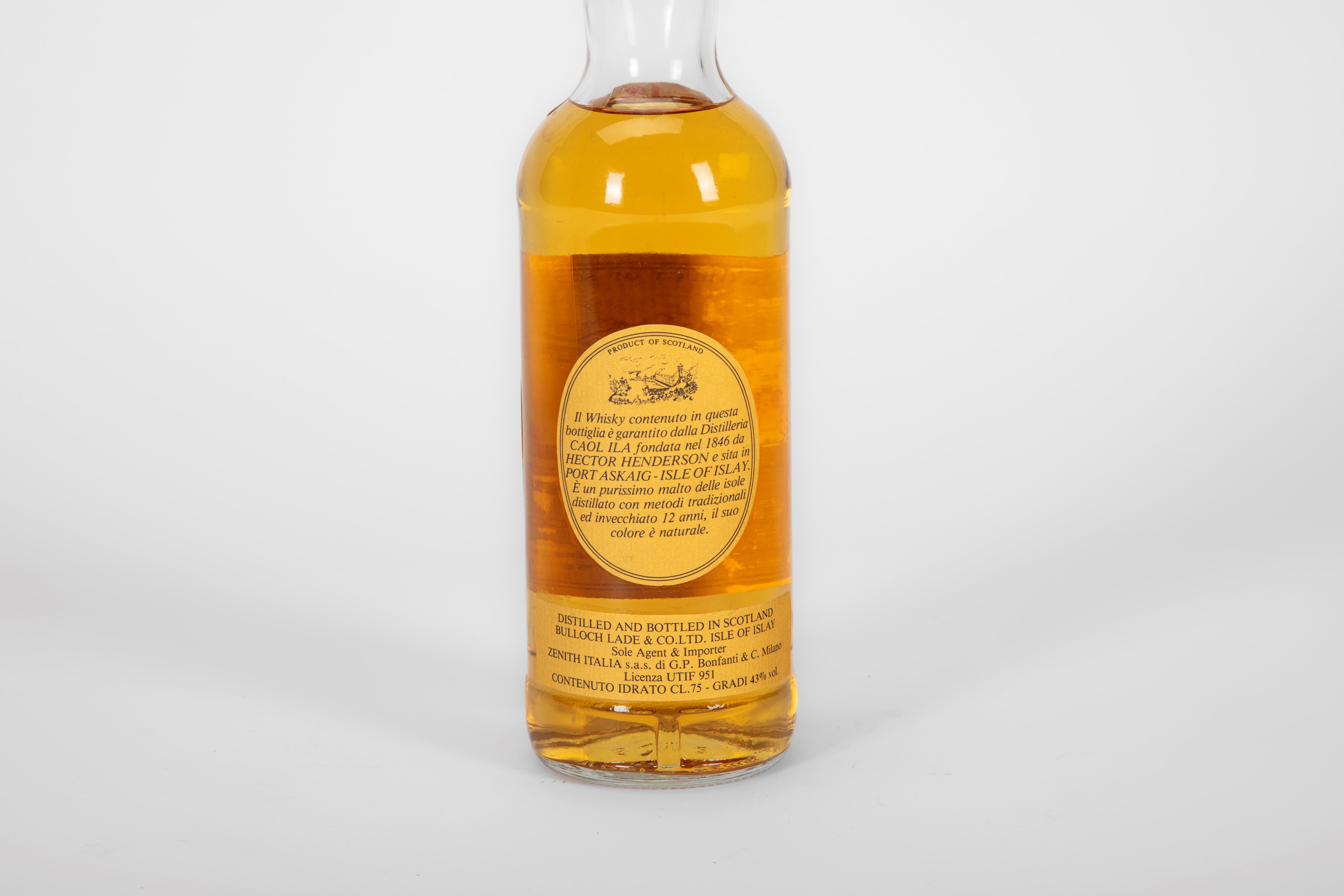 Scozia - Zenith Italia, Caol Ila 12 Year Old Islay Malt Scotch Whisky, Bottling 1980s