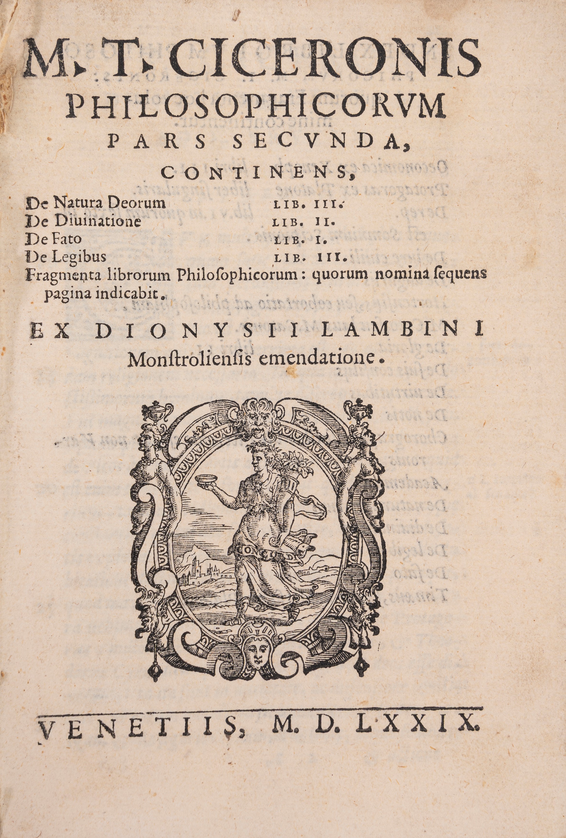 Marco Tullio Cicerone - Philosophicorum librorum, edizione veneziana del 1579