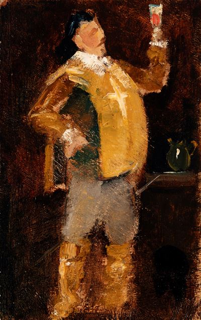 Moschettiere, olio su tavola