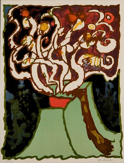 Vulcanologies (Plate V), litografia a colori, 1970