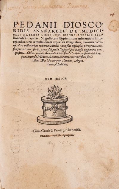 De medicinali materia libri sex, Prima edizione del 1543