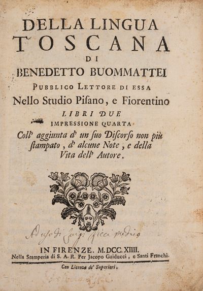 Della lingua toscana, Firenze, 1714