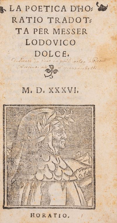 La poetica d'horatio tradotta per messer Lodovico Dolce, 1536, edizione molto rara