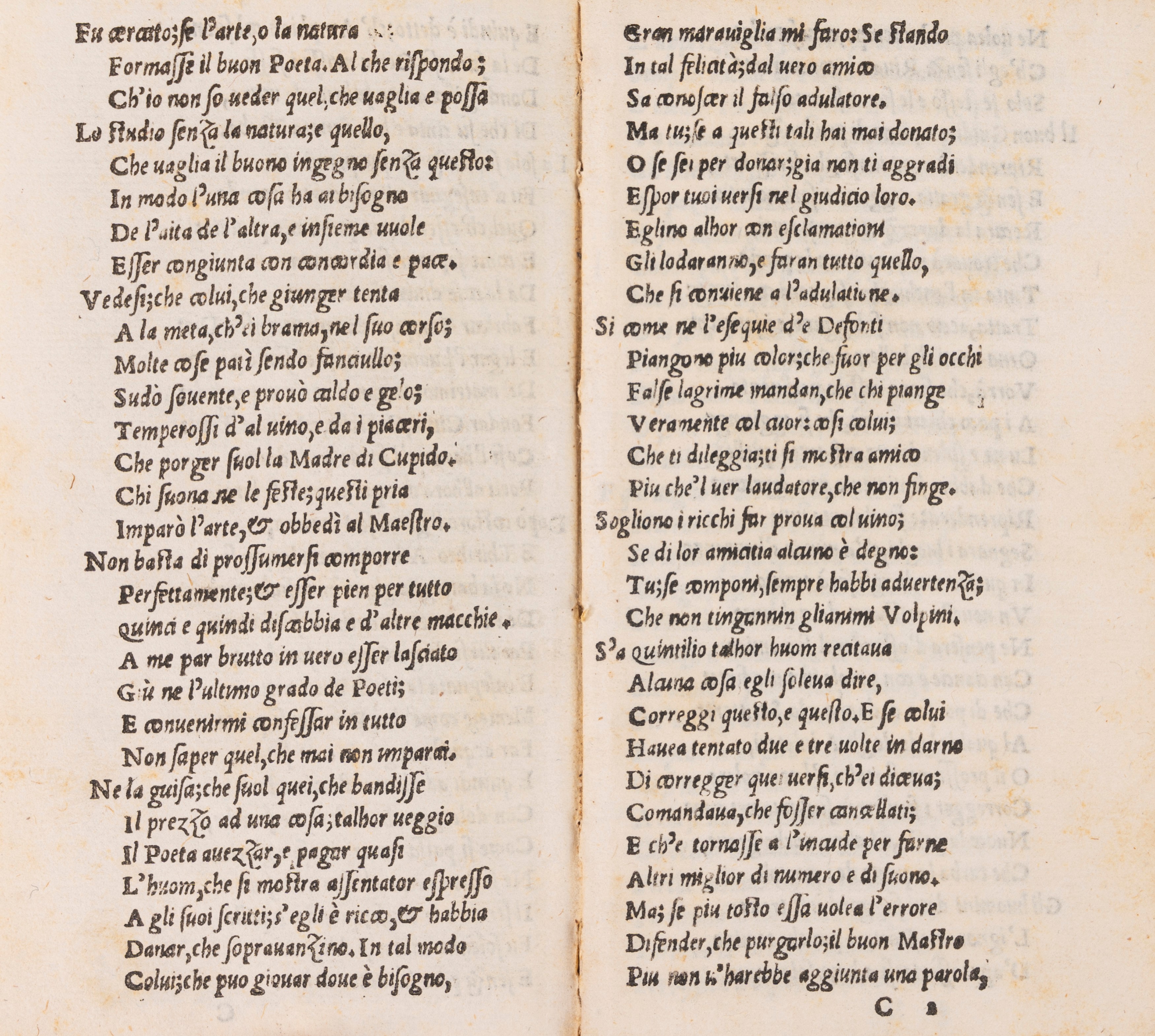 Quinto Orazio Flacco - La poetica d'horatio tradotta per messer Lodovico Dolce, 1536, edizione mo...