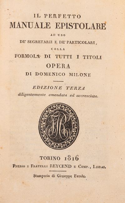 Il perfetto manuale epistolare ad uso de' segretarii e de' particolari, 1816
