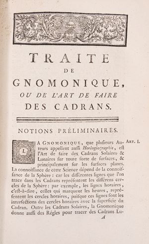 La gnomonique, or l'art de faire des cadrans