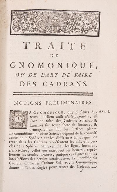 La gnomonique, ou l'art de faire des cadrans, Terza edizione, 1767