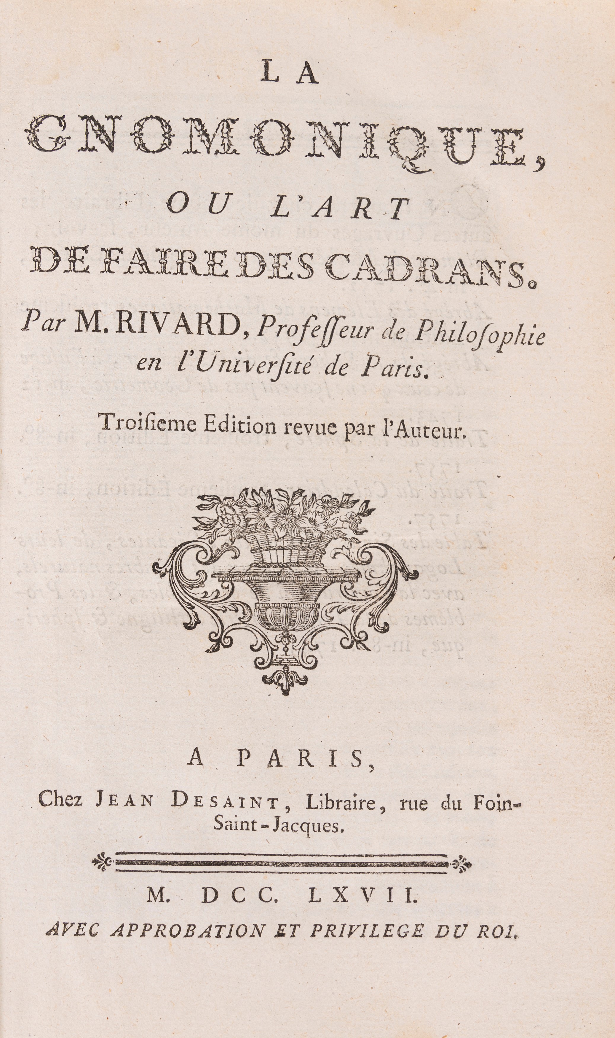 Dominique François Rivard - La gnomonique, ou l'art de faire des cadrans, Terza edizione, 1767
