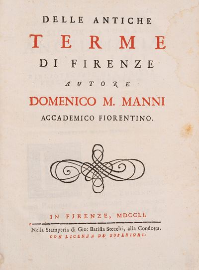 Delle antiche terme di Firenze - Edizione originale del 1751