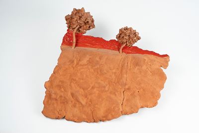 Senza titolo, terracotta dipinta