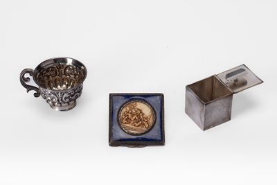 Set di tre oggetti in argento 925, Metà secolo XX