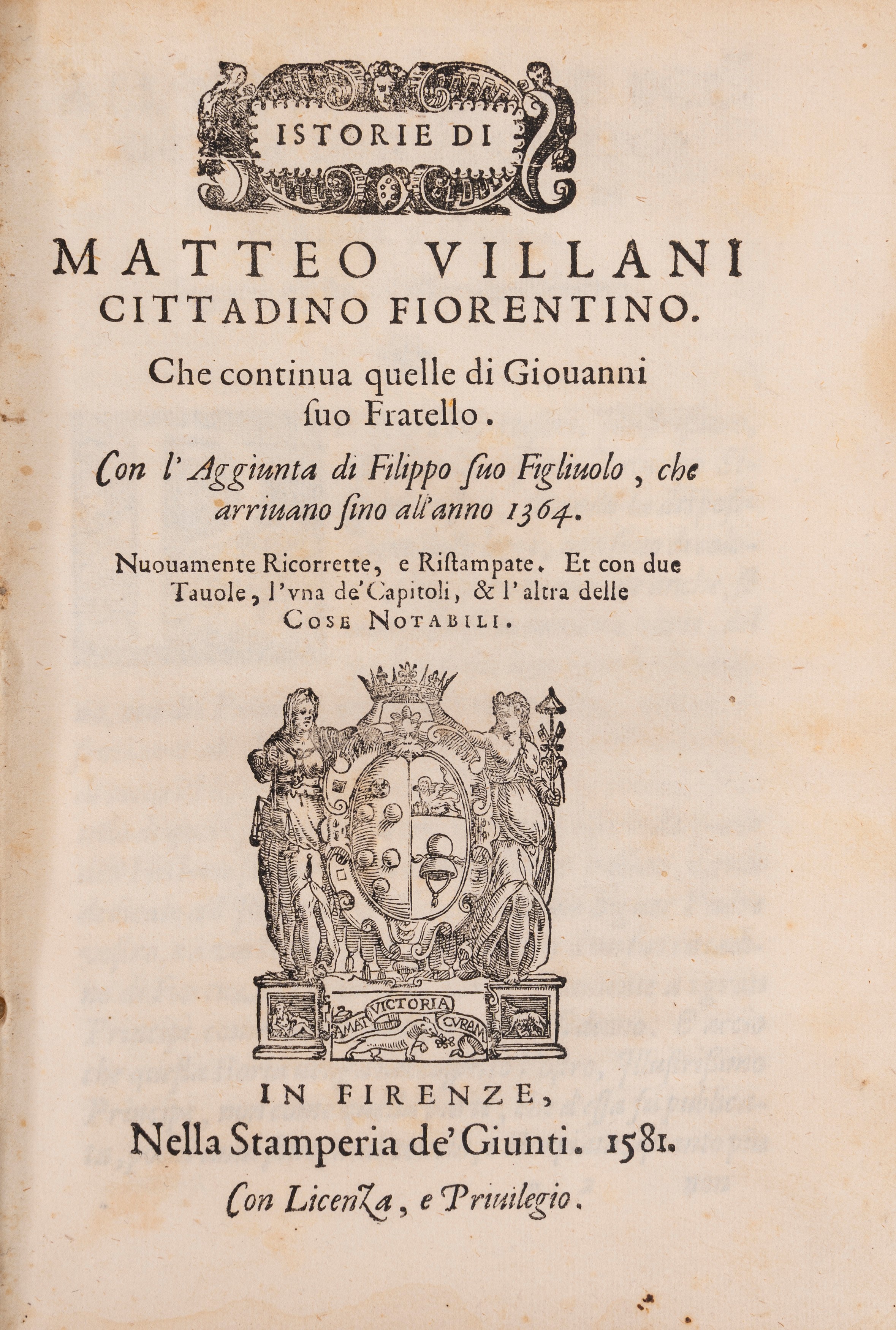 Villani, Giovanni - Villani, La prima parte delle historie universali de suoi tempi