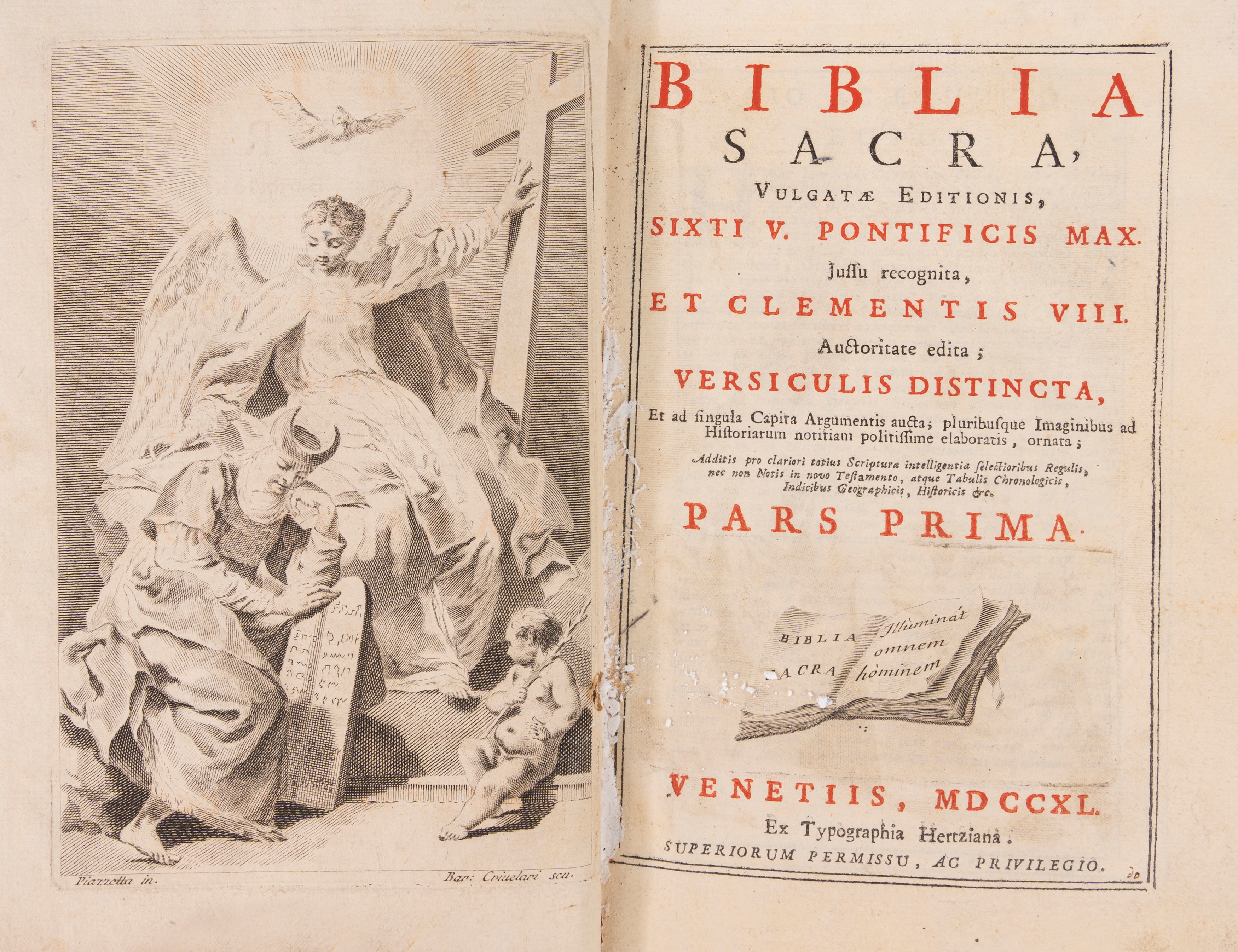 Biblia sacra, Venezia, Ex Typographia Hertziana, 1740