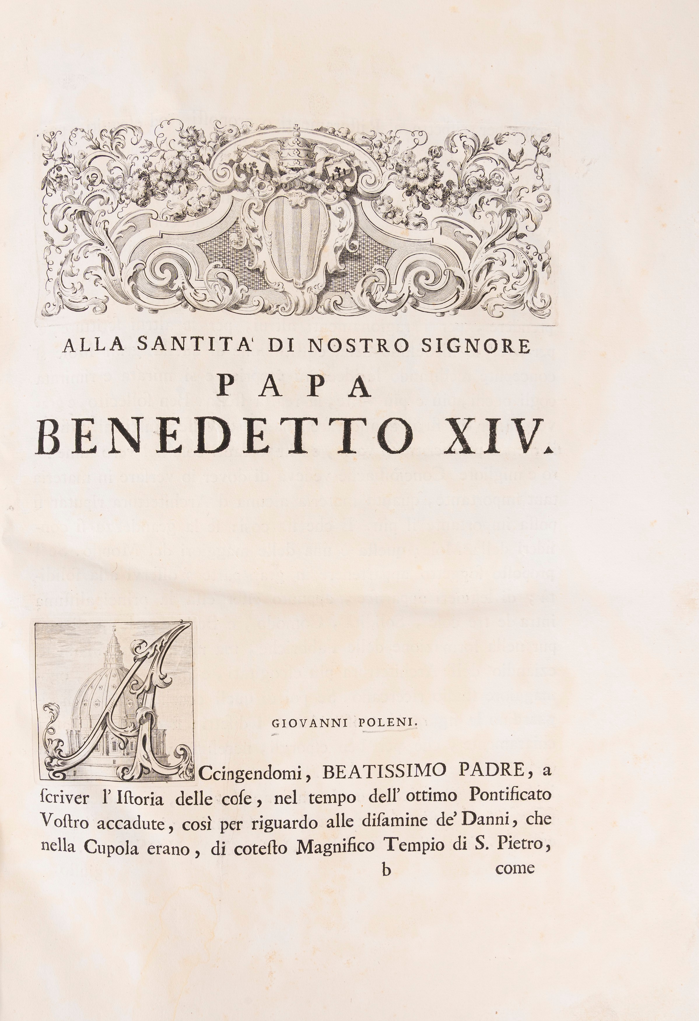 Giovanni Poleni - Memorie istoriche della gran cupola del tempio Vaticano e dei suoi ristoramenti...