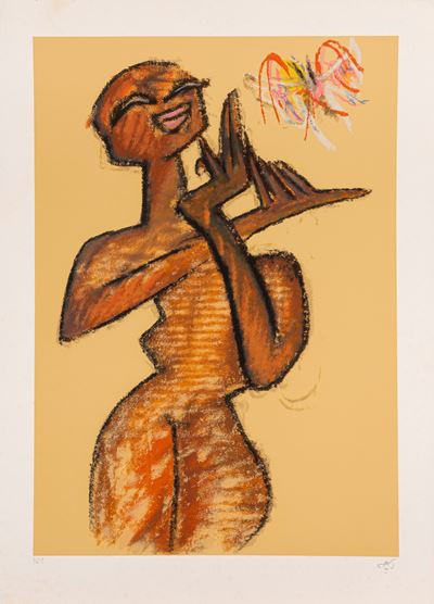 Figura femminile, litografia a colori (92/99)