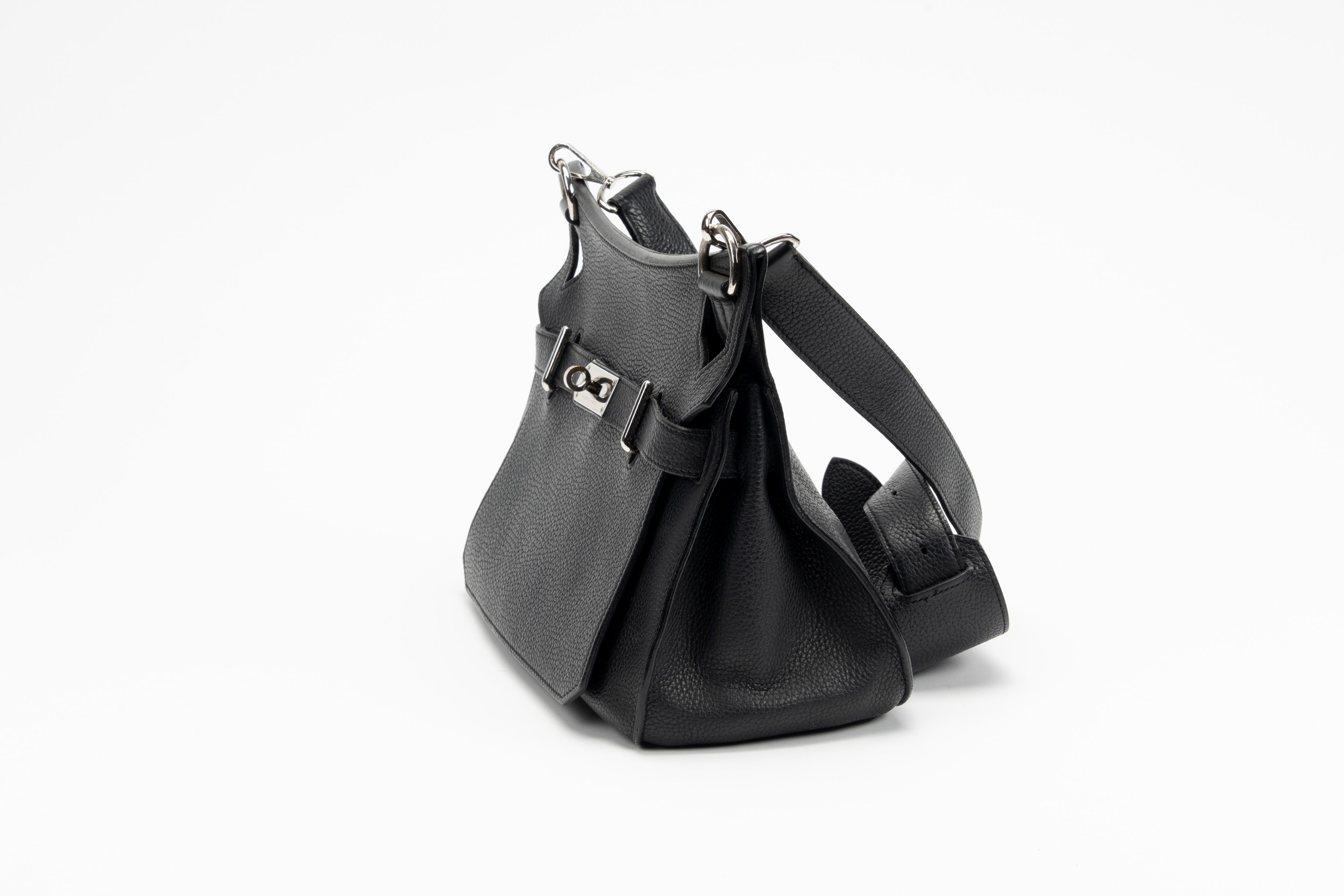 Hermès - Borsa Jypsière, pelle clémence taurillion nera con tracolla