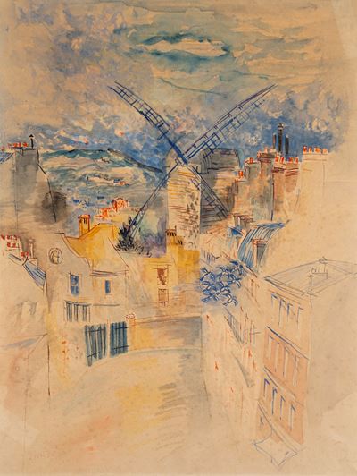 Paris, Le Moulin de la Galette, acquarello su carta