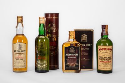 Miltonduff Glenlivet Highland Malt Scotch Whisky Selection (4 Bt)