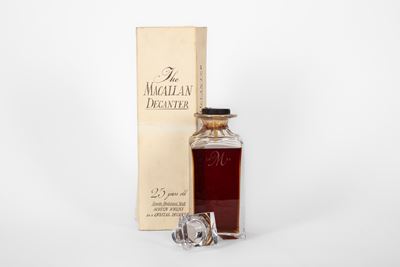 Macallan 25 Year Old Unblended Single Malt Scotch Whisky, Crystal Decanter