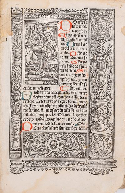 Officium Beata Maria, Venezia, 1507, frontespizio in rosso e nero